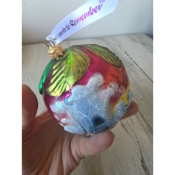 Surfer Hawaiian glass glitter ball ornament remember Xmas tree large unique - Picture 6 of 12
